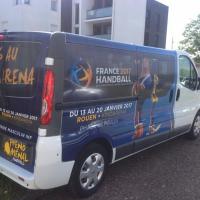 Pose semi covering sur camionnette Mondial 2017 handball